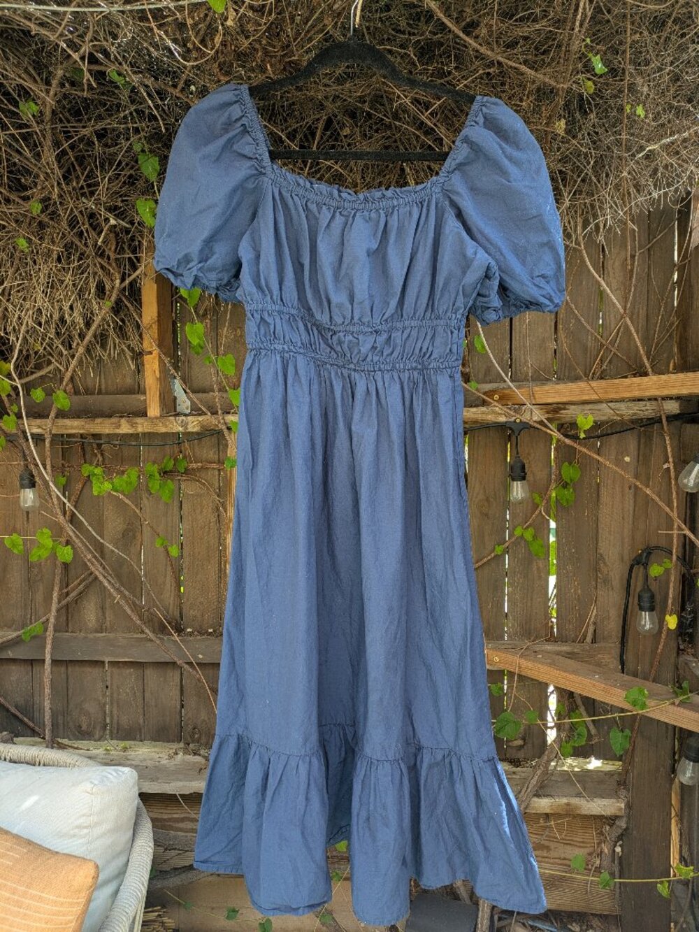 Dizzie Lizzy Navy Puff Sleeve Dress Sz M